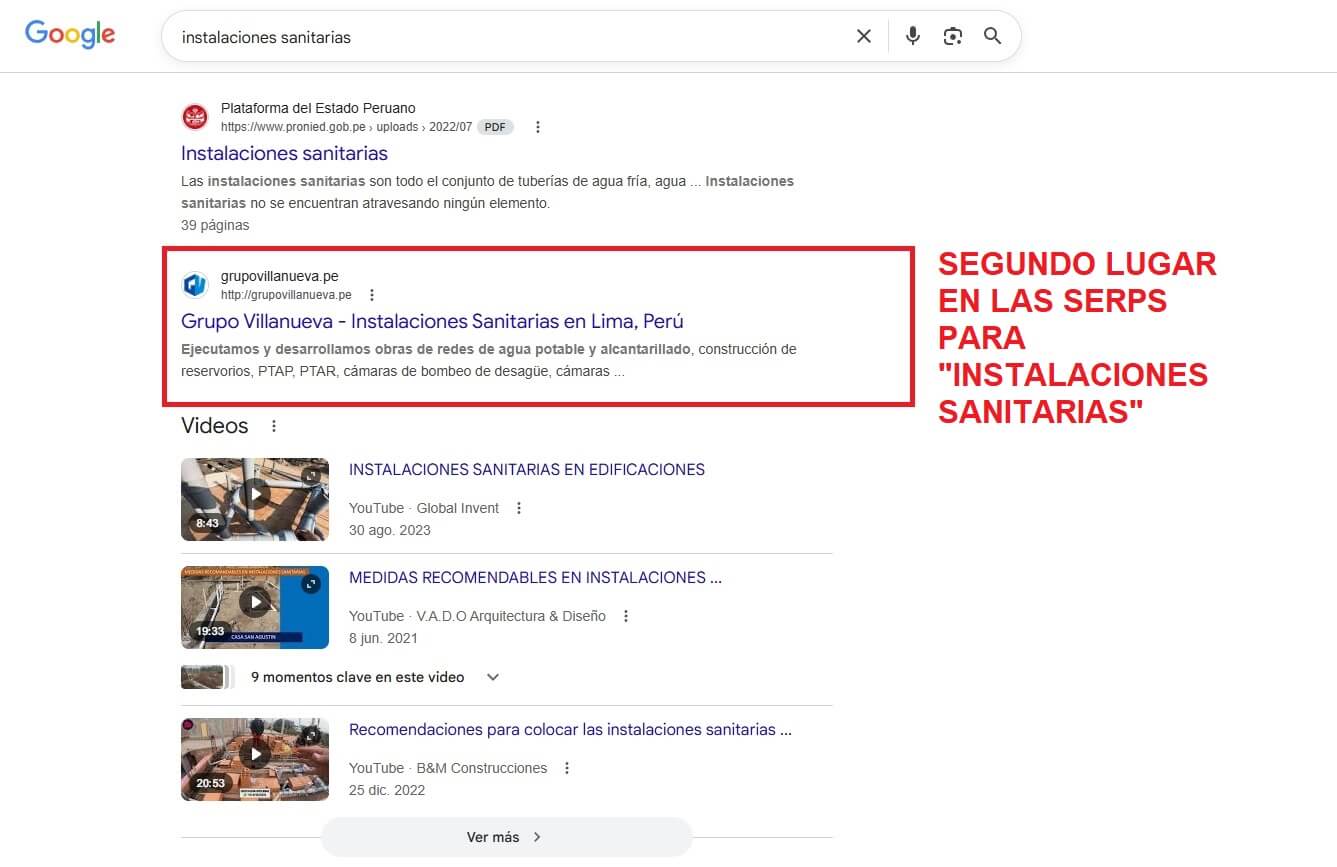 Grupo Villanueva en Google