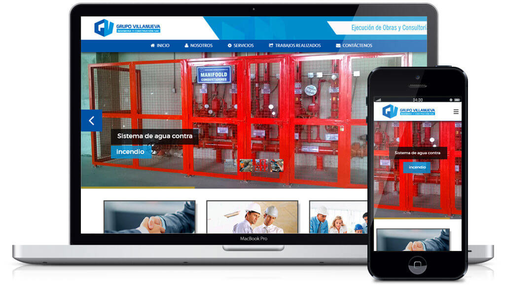 Mockup web Grupo Villanueva